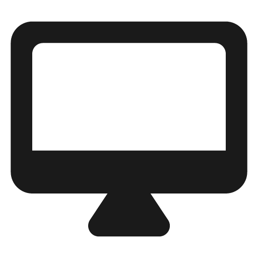 Round desktop mac icon, solid style, from Google Material Icons