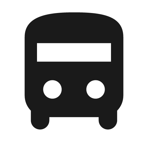 Round directions bus filled icon, filled style, from Google Material Icons