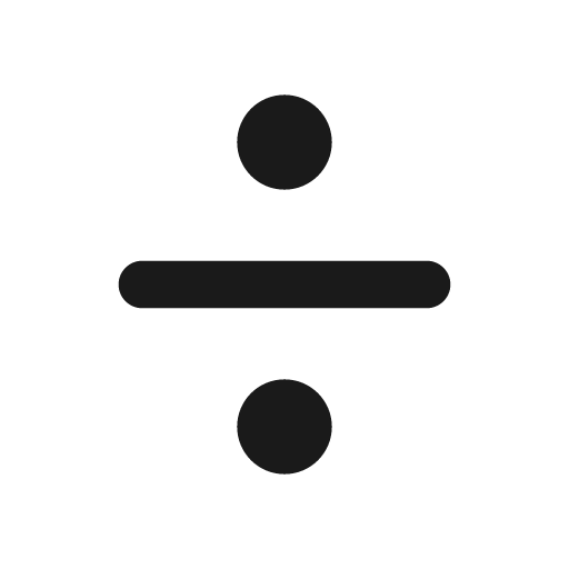 Round divide icon, solid style, from Google Material Icons
