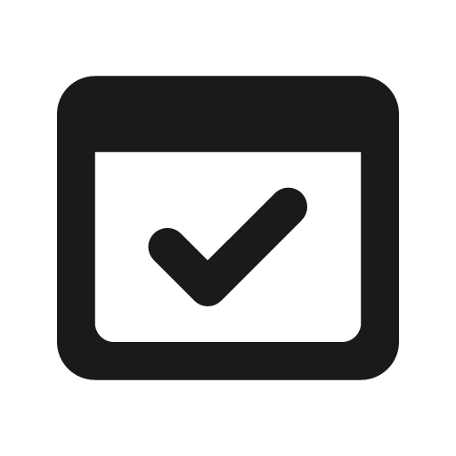 Round domain verification icon, solid style, from Google Material Icons