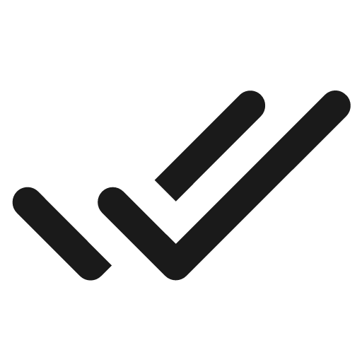 Round done all icon, solid style, from Google Material Icons