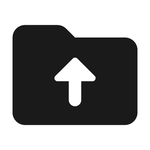 Round drive folder upload icon, solid style, from Google Material Icons