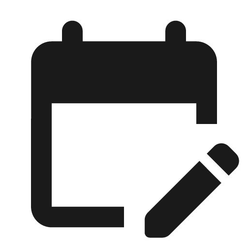Round edit calendar icon, solid style, from Google Material Icons
