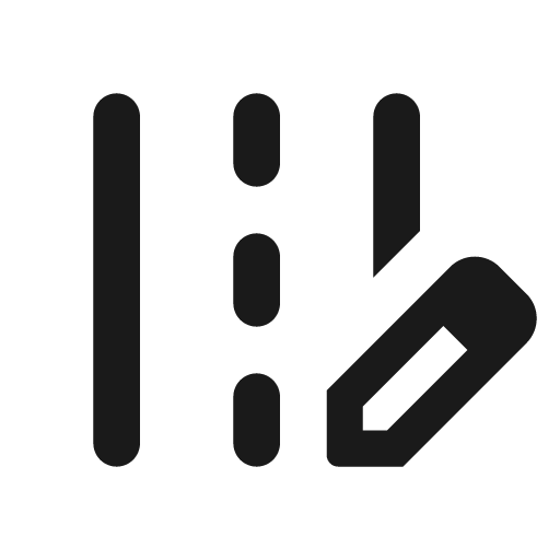 Round edit road icon, solid style, from Google Material Icons