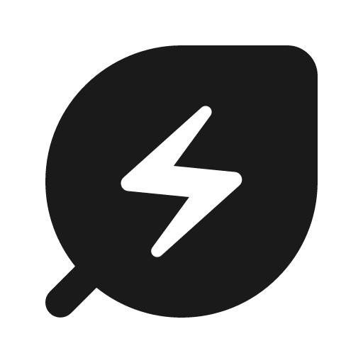 Round energy savings leaf icon, solid style, from Google Material Icons