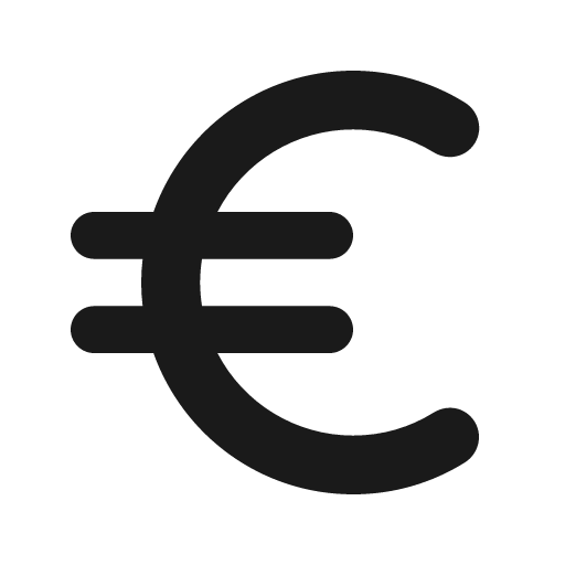 Round euro symbol icon, solid style, from Google Material Icons