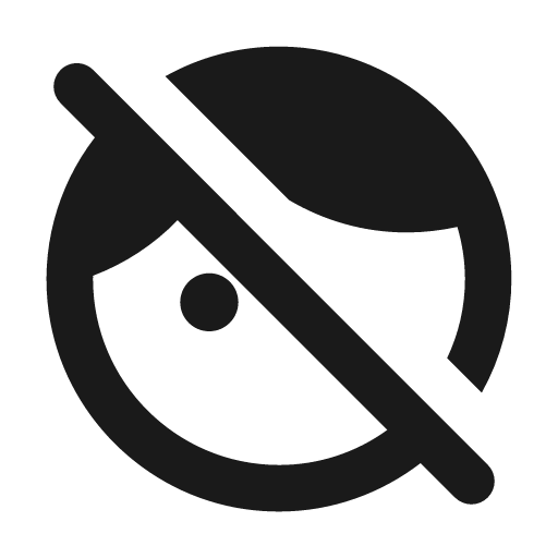 Round face retouching off icon, solid style, from Google Material Icons