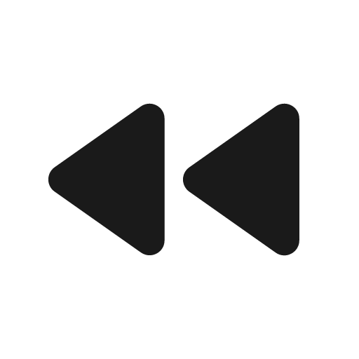 Round fast rewind icon, solid style, from Google Material Icons