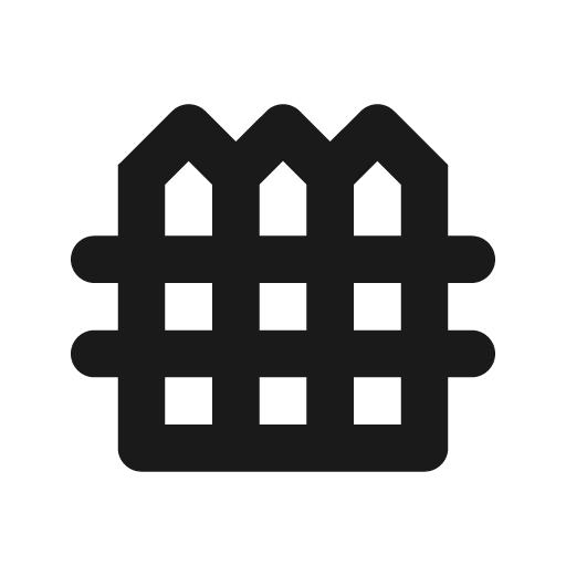 Round fence icon, solid style, from Google Material Icons
