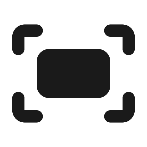 Round fit screen icon, solid style, from Google Material Icons