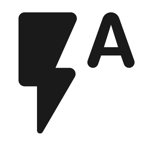Round flash auto icon, solid style, from Google Material Icons