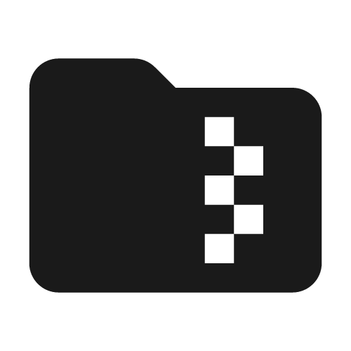 Round folder zip icon, solid style, from Google Material Icons