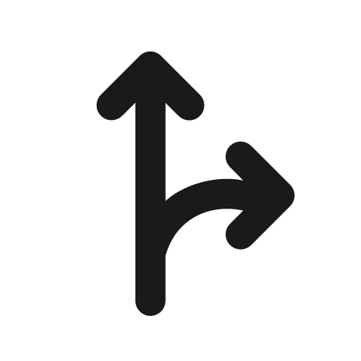 Round fork right icon, solid style, from Google Material Icons