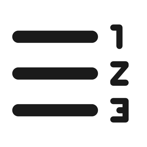 Round format list numbered rtl icon, solid style, from Google Material Icons