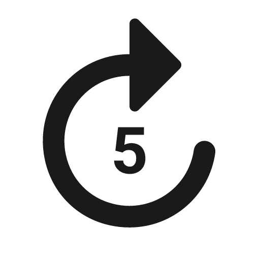Round forward 5 icon, solid style, from Google Material Icons