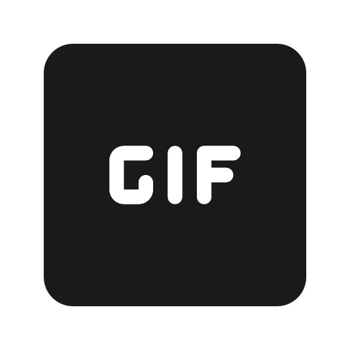 Round gif box icon, solid style, from Google Material Icons