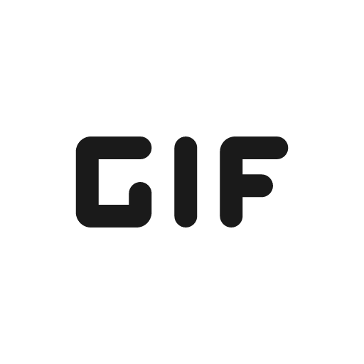 Round gif icon, solid style, from Google Material Icons
