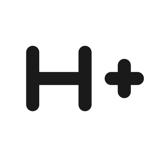 Round h plus mobiledata icon, solid style, from Google Material Icons