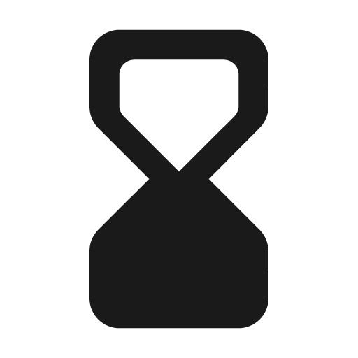 Round hourglass bottom icon, solid style, from Google Material Icons