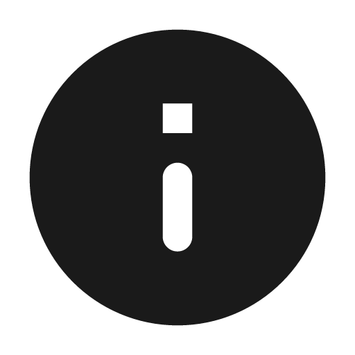 Round info icon, solid style, from Google Material Icons