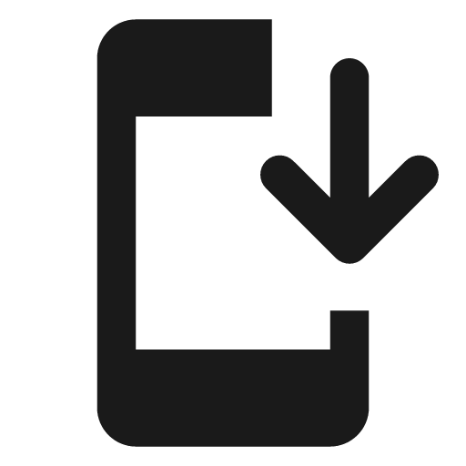 Round install mobile icon, solid style, from Google Material Icons