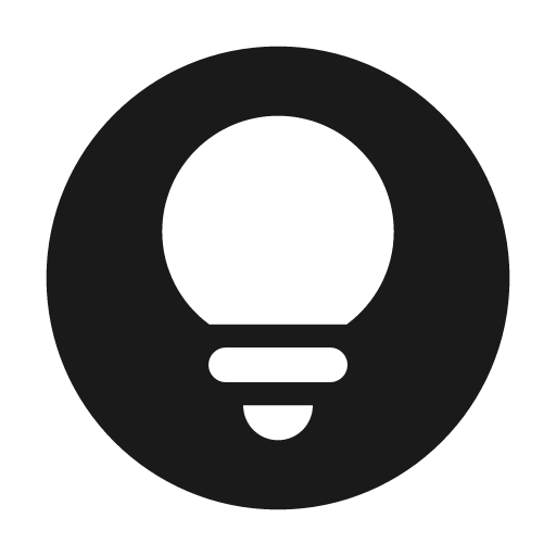 Round lightbulb circle icon, solid style, from Google Material Icons