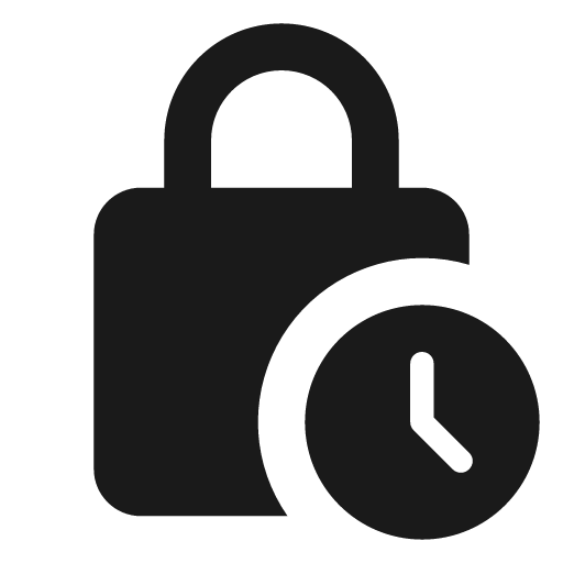 Round lock clock icon, solid style, from Google Material Icons