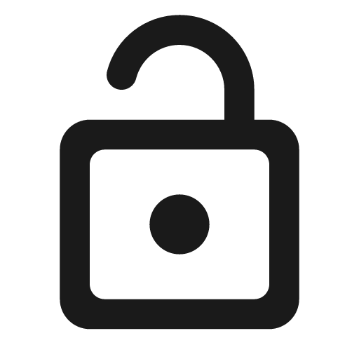 Round lock open icon, solid style, from Google Material Icons