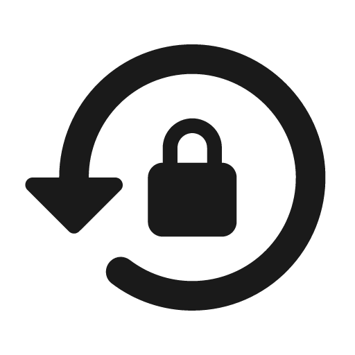 Round lock reset icon, solid style, from Google Material Icons