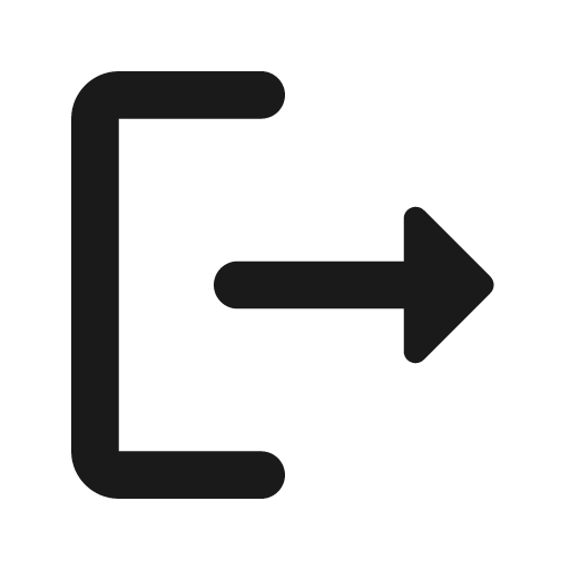 Round logout icon, solid style, from Google Material Icons