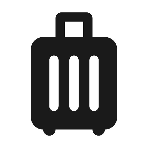 Round luggage icon, solid style, from Google Material Icons