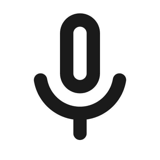 Round mic none icon, solid style, from Google Material Icons