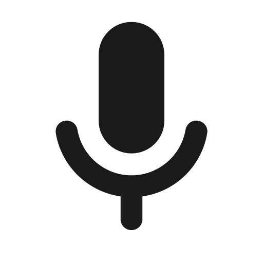 Round mic icon, solid style, from Google Material Icons
