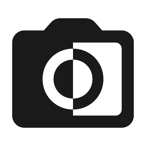 Round monochrome photos icon, solid style, from Google Material Icons