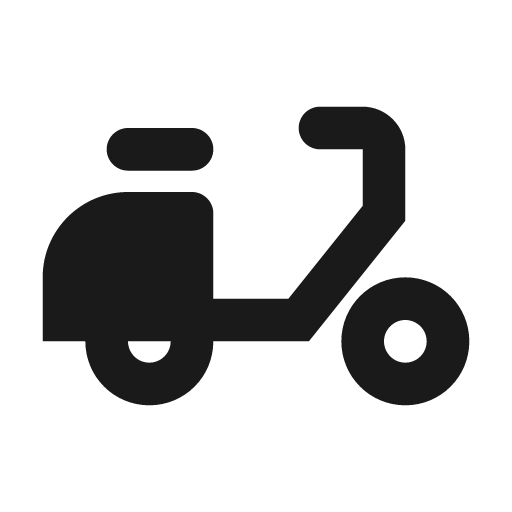 Round moped icon, solid style, from Google Material Icons