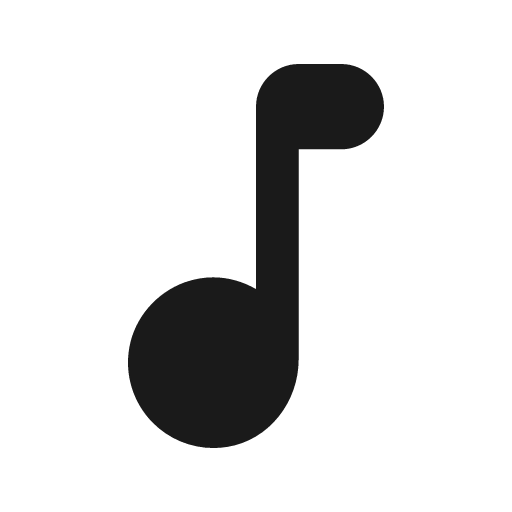 Round music note icon, solid style, from Google Material Icons