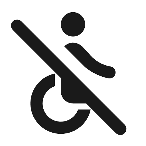 Round not accessible icon, solid style, from Google Material Icons