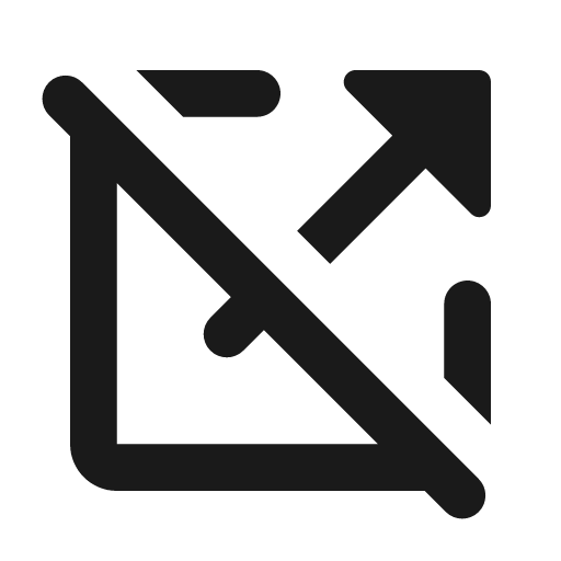 Round open in new off icon, solid style, from Google Material Icons