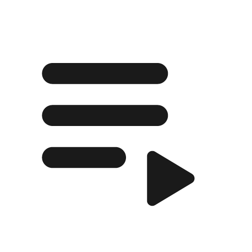 Round playlist play icon, solid style, from Google Material Icons