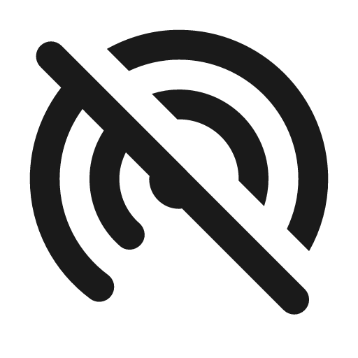 Round portable wifi off icon, solid style, from Google Material Icons
