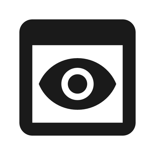 Round preview icon, solid style, from Google Material Icons
