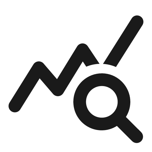 Round query stats icon, solid style, from Google Material Icons