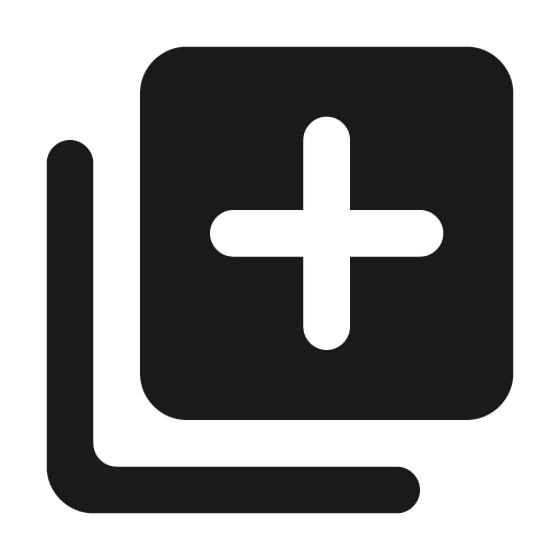 Round queue icon, solid style, from Google Material Icons
