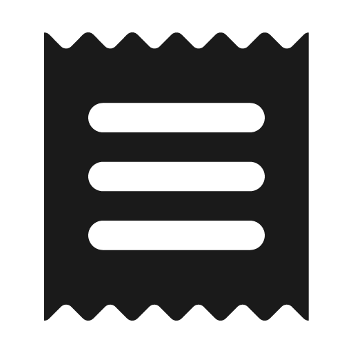 Round receipt icon, solid style, from Google Material Icons