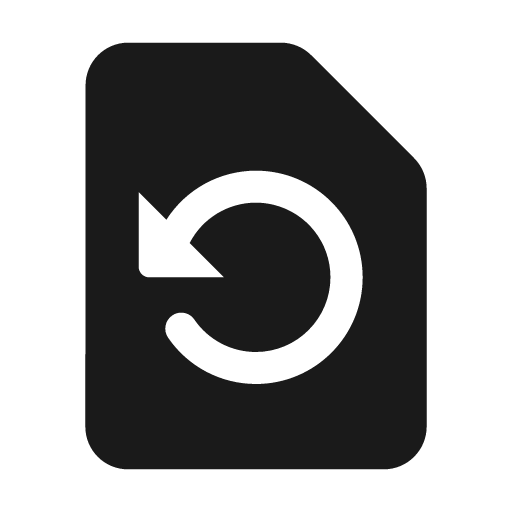 Round restore page icon, solid style, from Google Material Icons