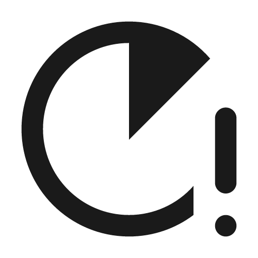 Round running with errors icon, solid style, from Google Material Icons