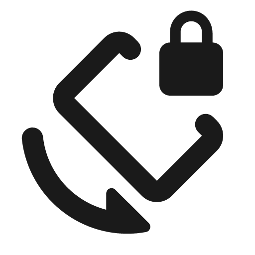Round screen lock rotation icon, solid style, from Google Material Icons