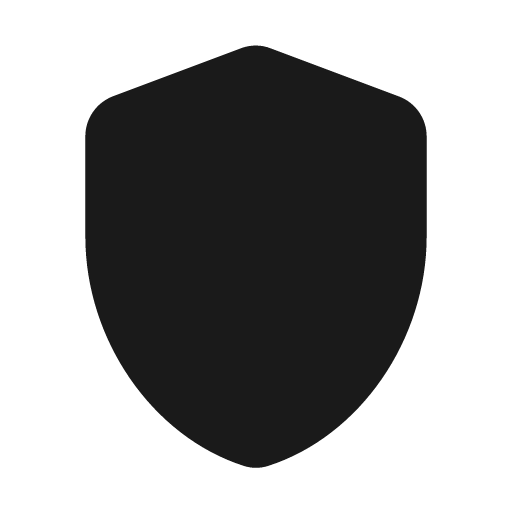 Round shield icon, solid style, from Google Material Icons