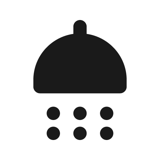 Round shower icon, solid style, from Google Material Icons