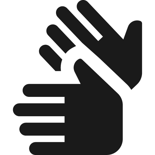 Round sign language icon, solid style, from Google Material Icons